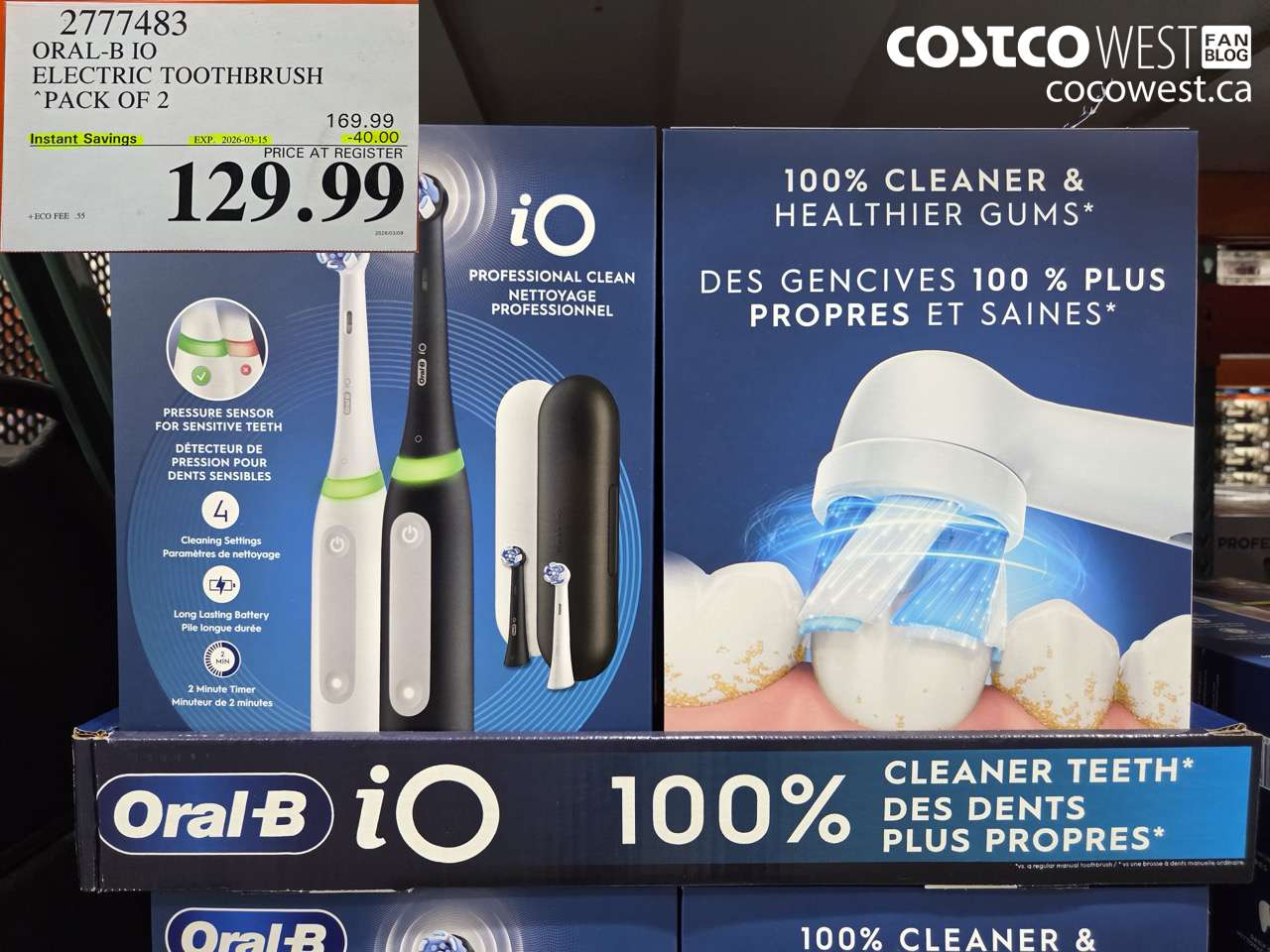 2777483 ORAL-B IO ELECTRIC TOOTHBRUSH PACK OF 2 ($40.00 INSTANT SAVINGS EXPIRES ON 2026-03-15) $129.99