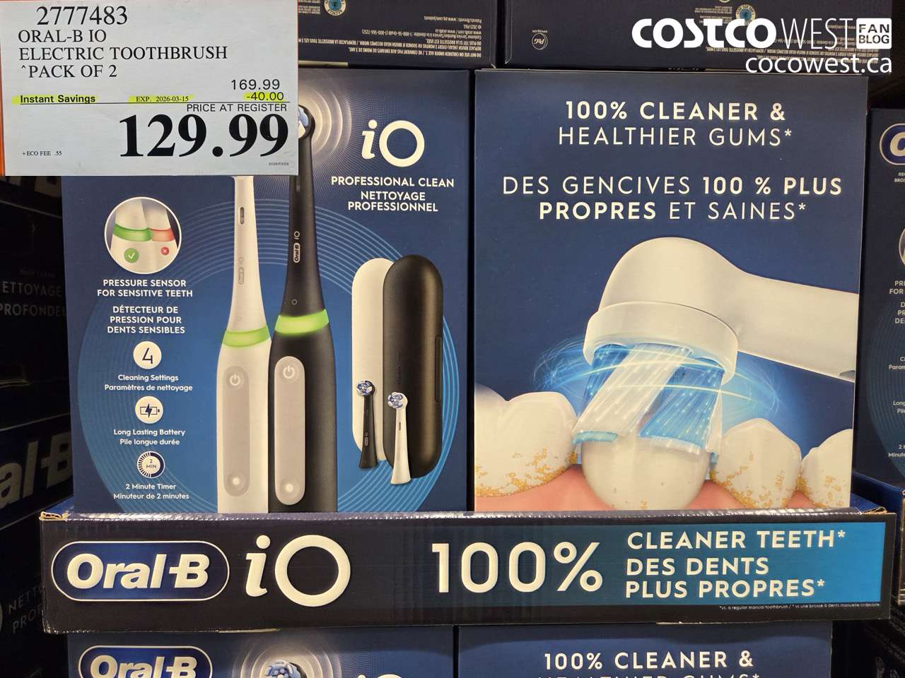 2777483 ORAL-B IO ELECTRIC TOOTHBRUSH PACK OF 2 ($40.00 INSTANT SAVINGS EXPIRES ON 2026-03-15) $129.99