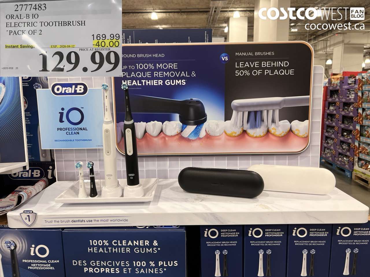 2777483 ORAL-B IO ELECTRIC TOOTHBRUSH PACK OF 2 ($40.00 INSTANT SAVINGS EXPIRES ON 2026-04-12) $129.99