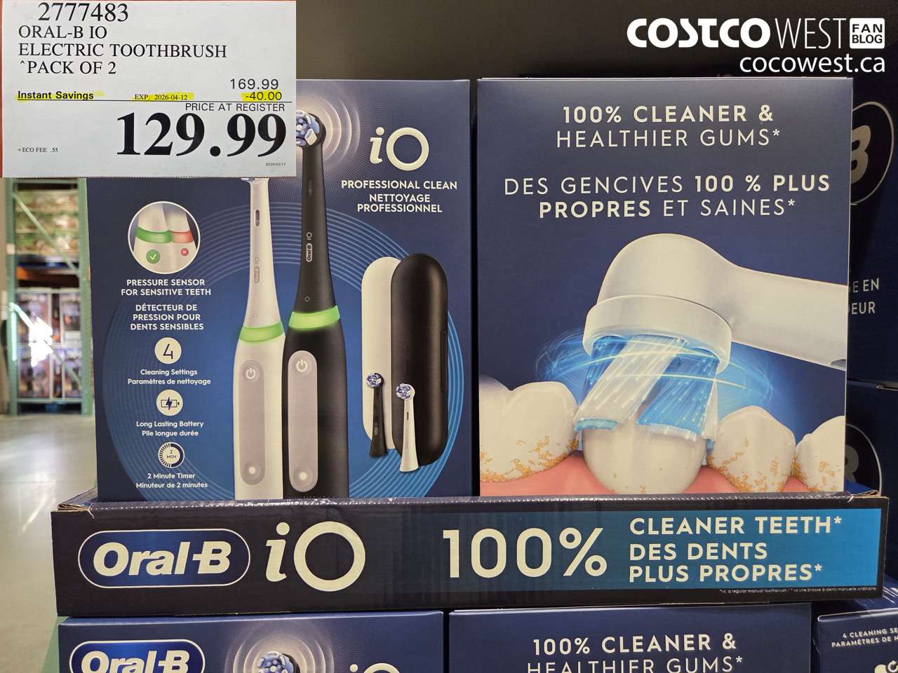 2777483 ORAL-B IO ELECTRIC TOOTHBRUSH PACK OF 2 ($40.00 INSTANT SAVINGS EXPIRES ON 2026-04-12) $129.99