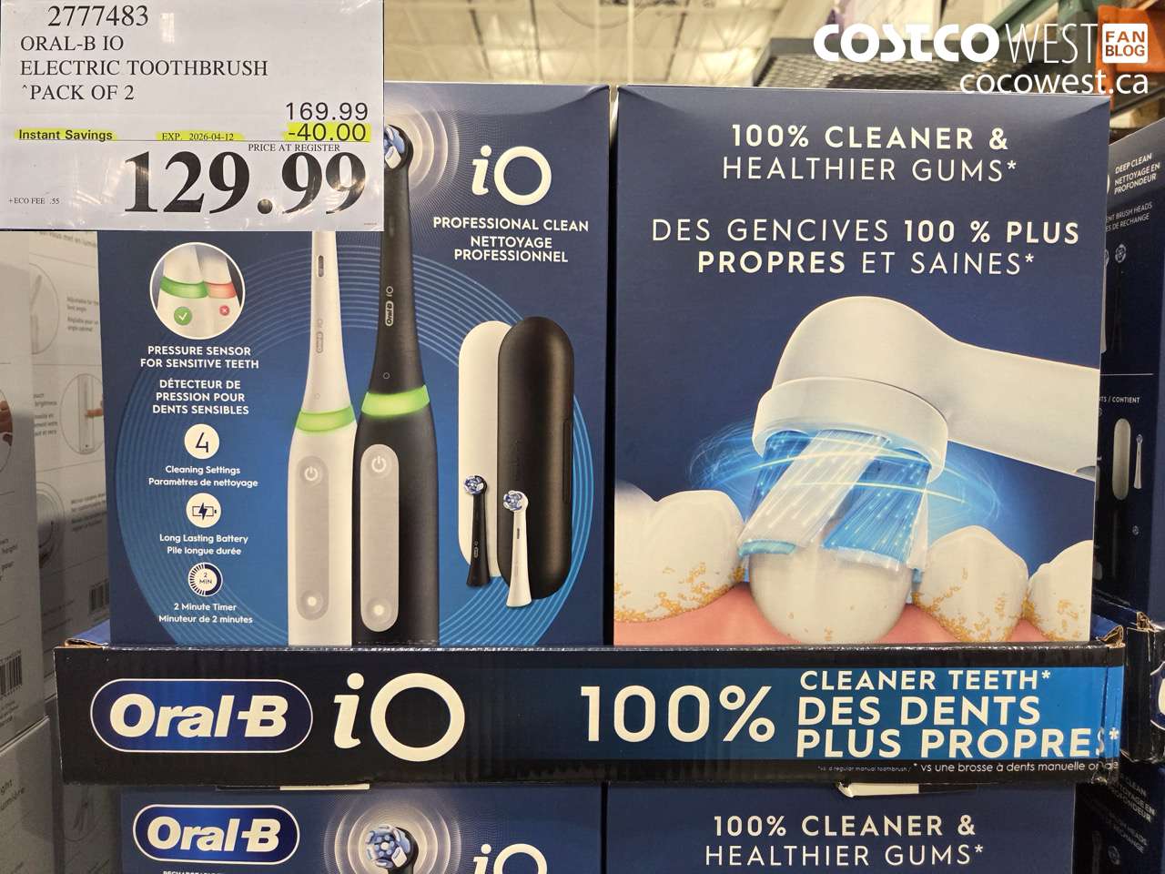 2777483 ORAL-B IO ELECTRIC TOOTHBRUSH PACK OF 2 ($40.00 INSTANT SAVINGS EXPIRES ON 2026-04-12) $129.99