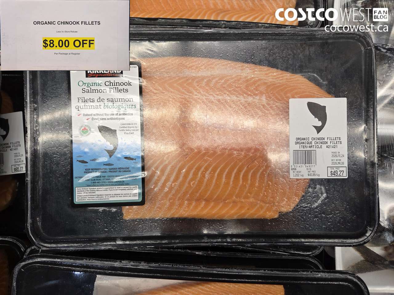 21421 ORGANIC CHINOOK FILLETS ($8.00 INSTANT SAVINGS)