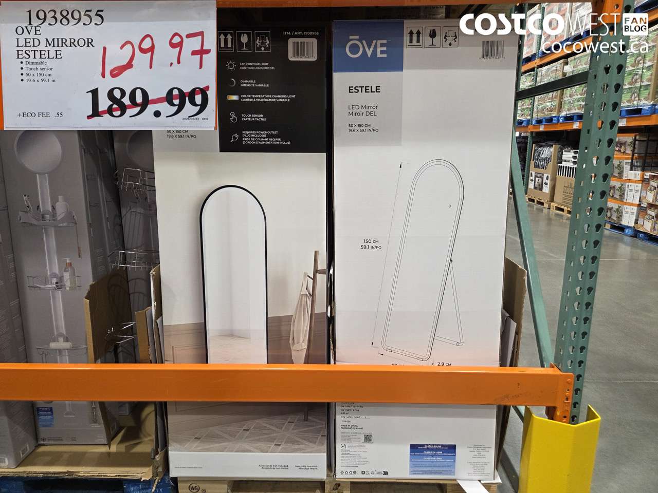 1938955 OVE LED MIRROR ESTELE $129.97