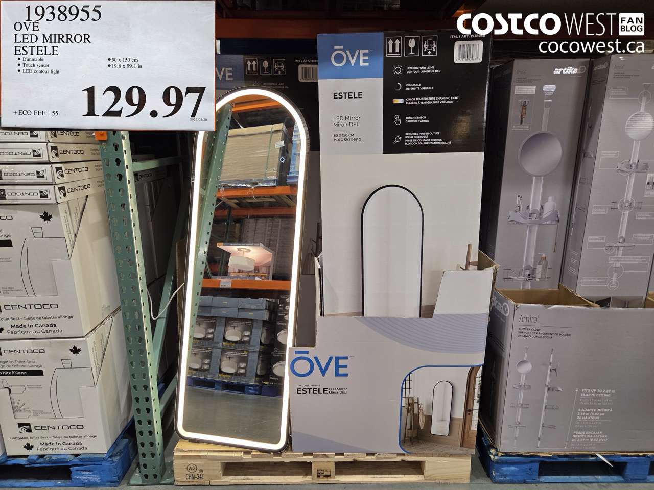 1938955 OVE LED MIRROR ESTELE $129.97