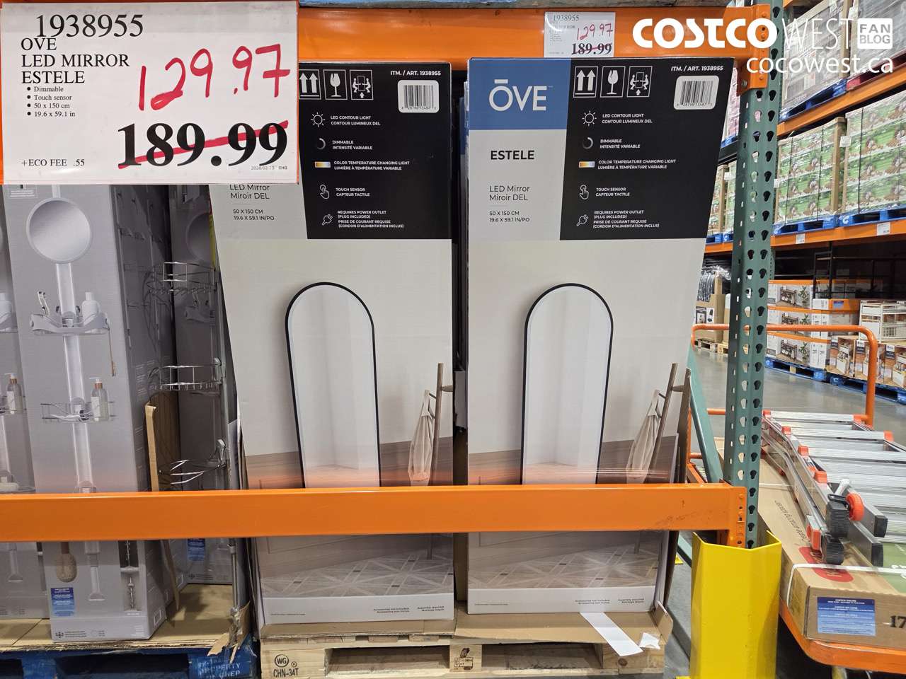 1938955 OVE LED MIRROR ESTELLE $129.97