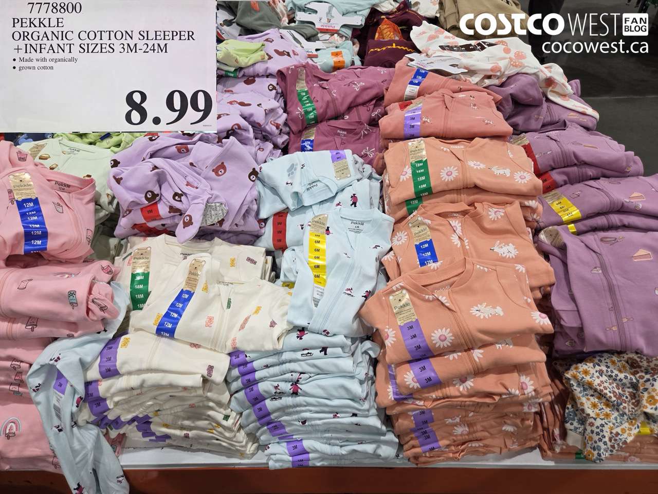 7778800 PEKKLE ORGANIC COTTON SLEEPER + INFANT SIZES 3M-24M $8.99