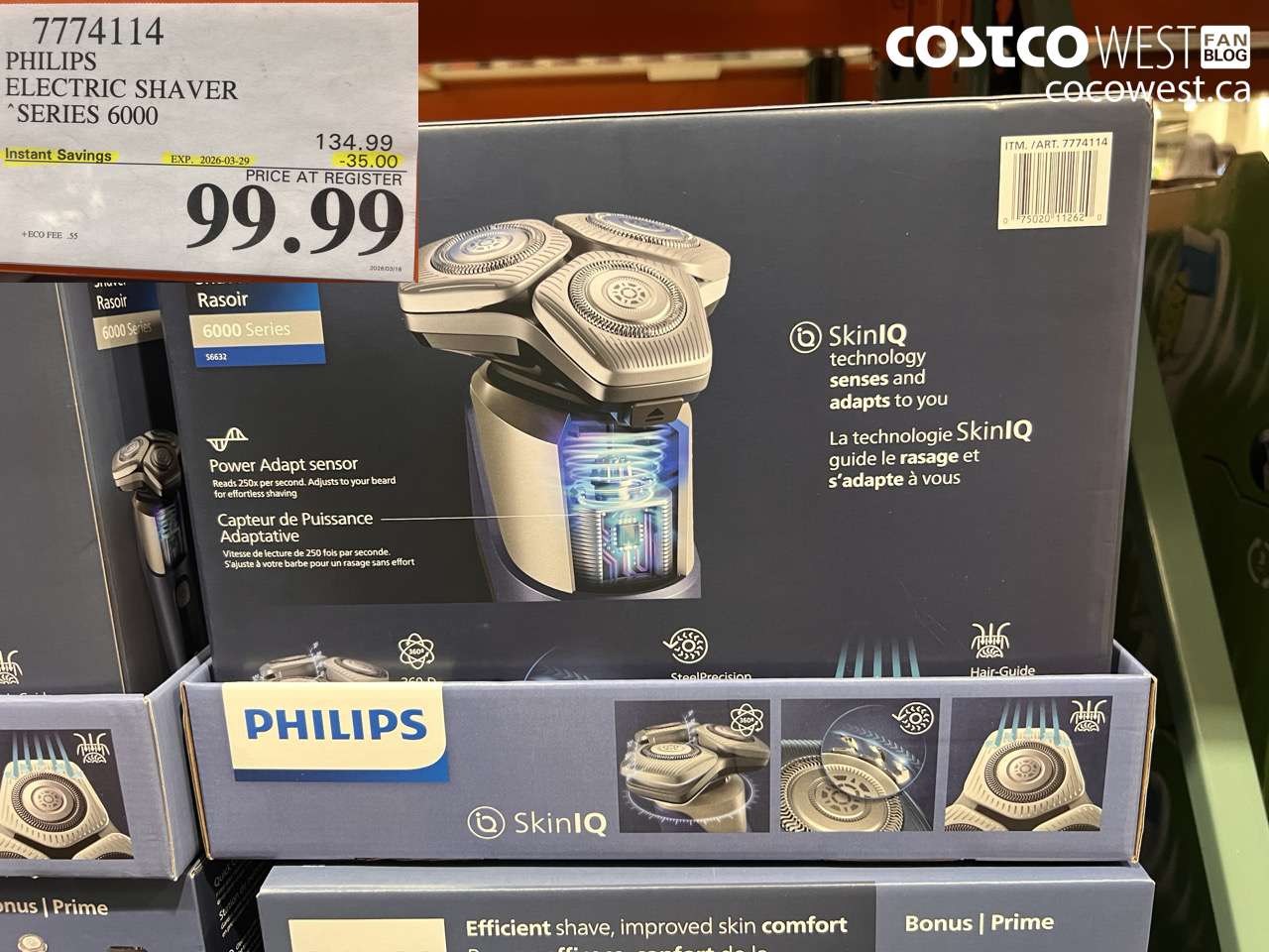 7774114 PHILIPS ELECTRIC SHAVER SERIES 6000 ($35.00 INSTANT SAVINGS EXPIRES ON 2026-03-29) $99.99