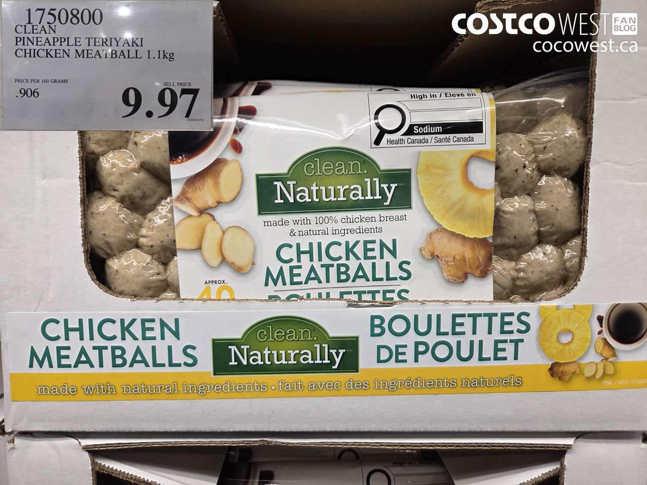 17350800 PINEAPPLE TERIYAKI CHICKEN MEATBALL 1.1KG $9.97