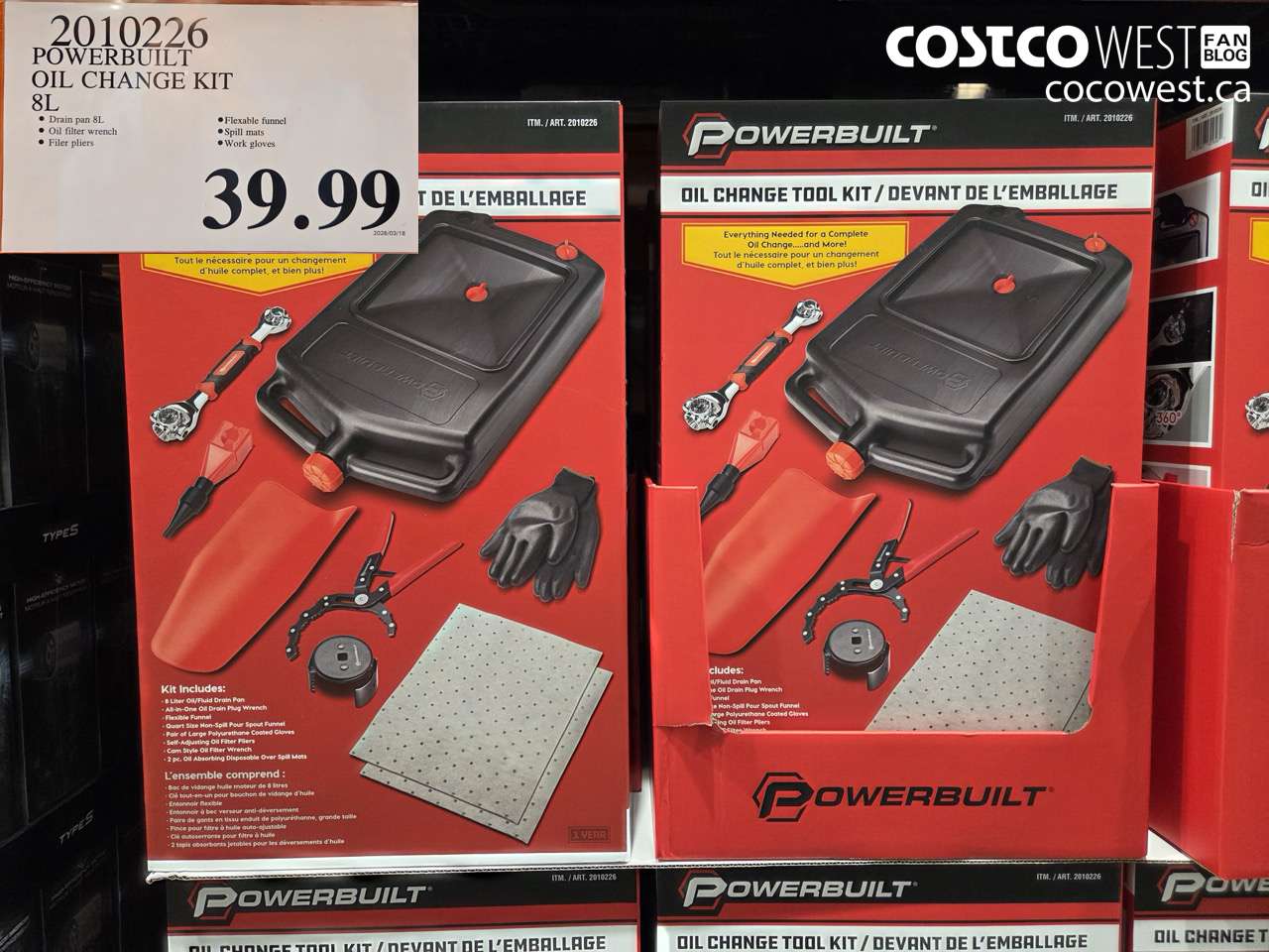 20102226 POWERBUILT OIL CHANGE KIT 8L $39.99