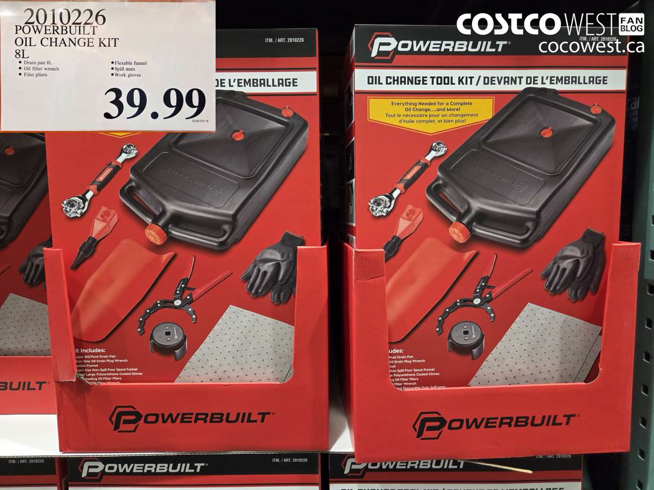 2010226 POWERBUILT OIL CHANGE KIT 8L $39.99