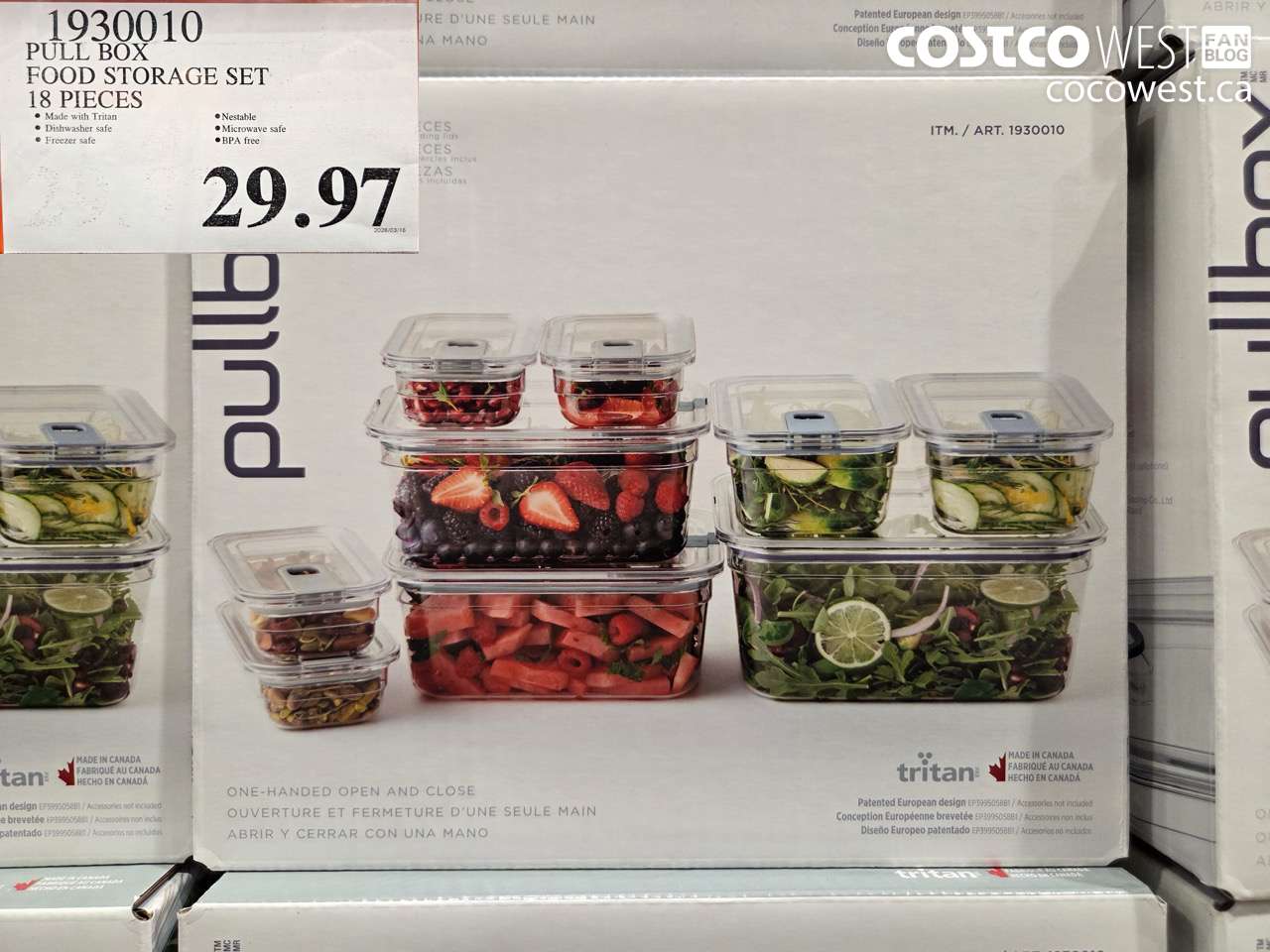 1930010 PULL BOX FOOD STORAGE SET 18 PIECES $29.97