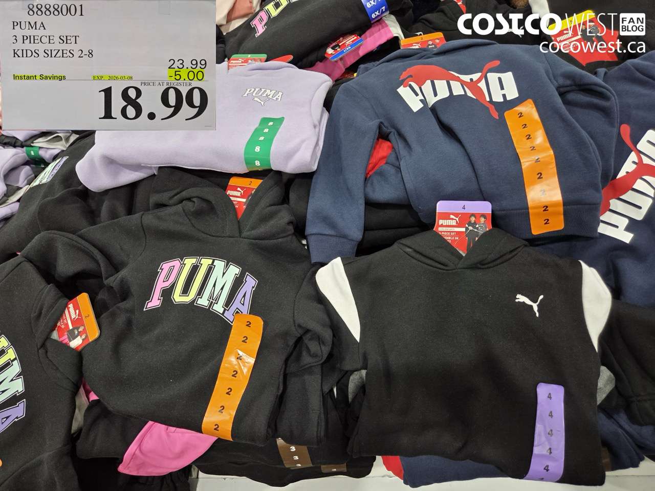 8888001 PUMA 3 PIECE SET KIDS SIZES 2-8 ($5.00 INSTANT SAVINGS EXPIRES ON 2026-03-08) $18.99