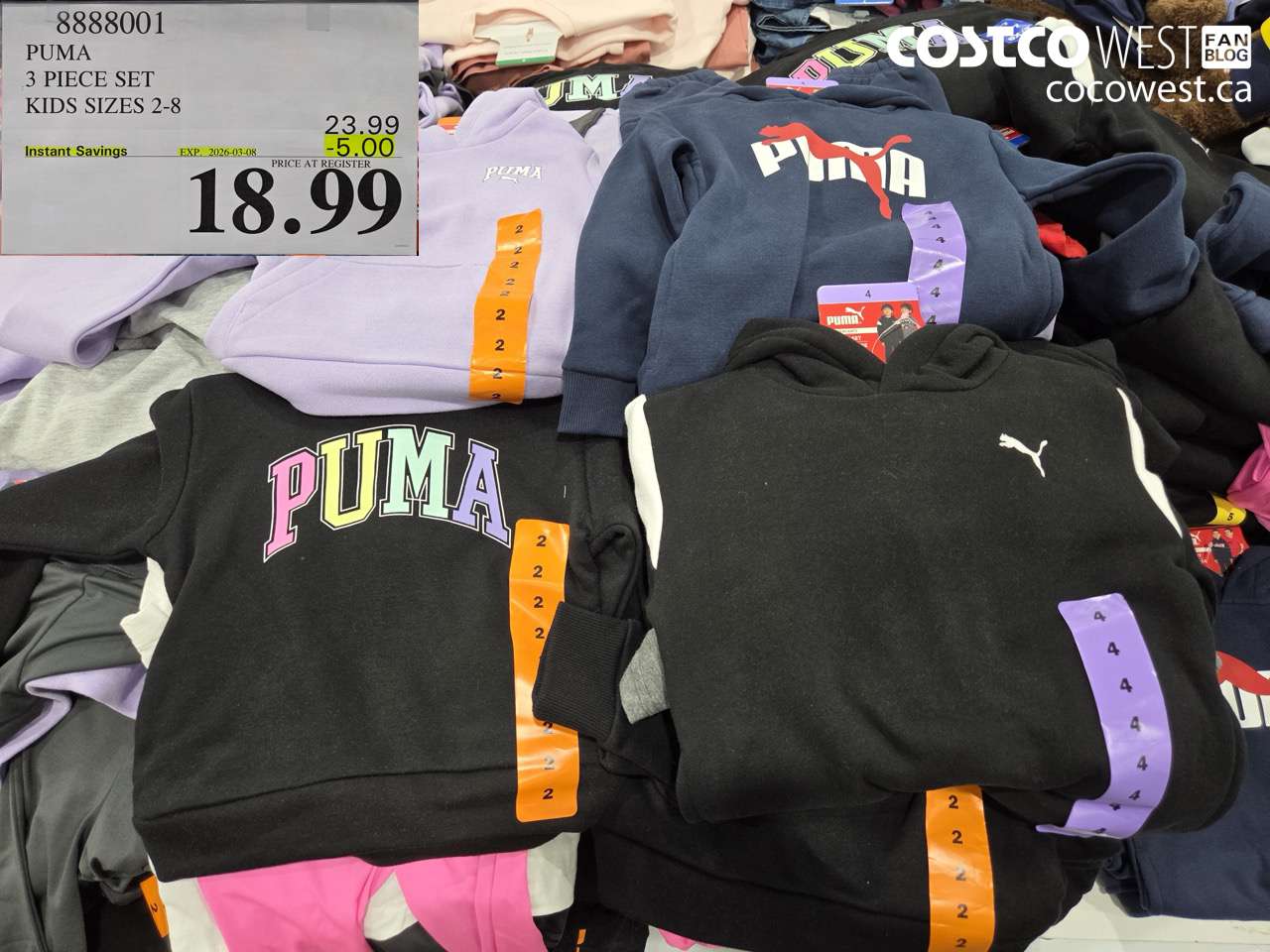 8888001 PUMA 3 PIECE SET KIDS SIZES 2-8 ($5.00 INSTANT SAVINGS EXPIRES ON 2026-03-08) $18.99