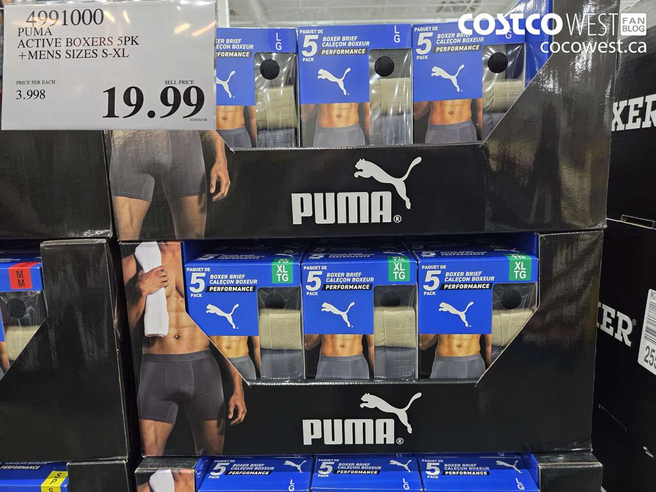 4991000 PUMA ACTIVE BOXERS 5PK + MENS SIZES S-XL $19.99
