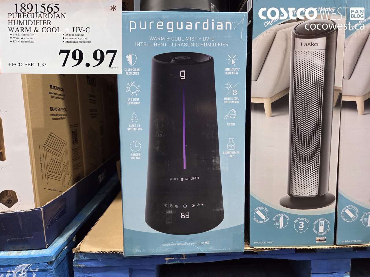 1891565 PUREGUARDIAN HUMIDIFIER WARM & COOL + UV-C $79.97