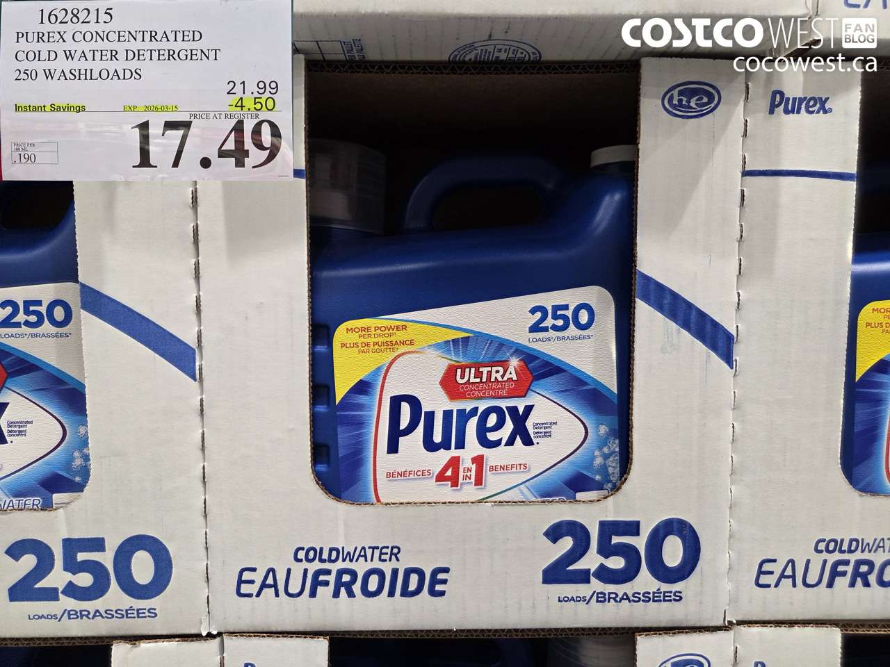 1628215 PUREX CONCENTRATED COLD WATER DETERGENT 250 WASHLOADS ($4.50 INSTANT SAVINGS EXPIRES ON 2026-03-15) $17.49