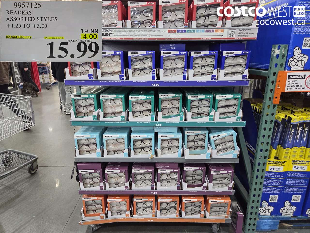 9957125 READERS ASSORTED STYLES + 1.25 TO +3.00 ($4.00 INSTANT SAVINGS EXPIRES ON 2026-03-15) $15.99