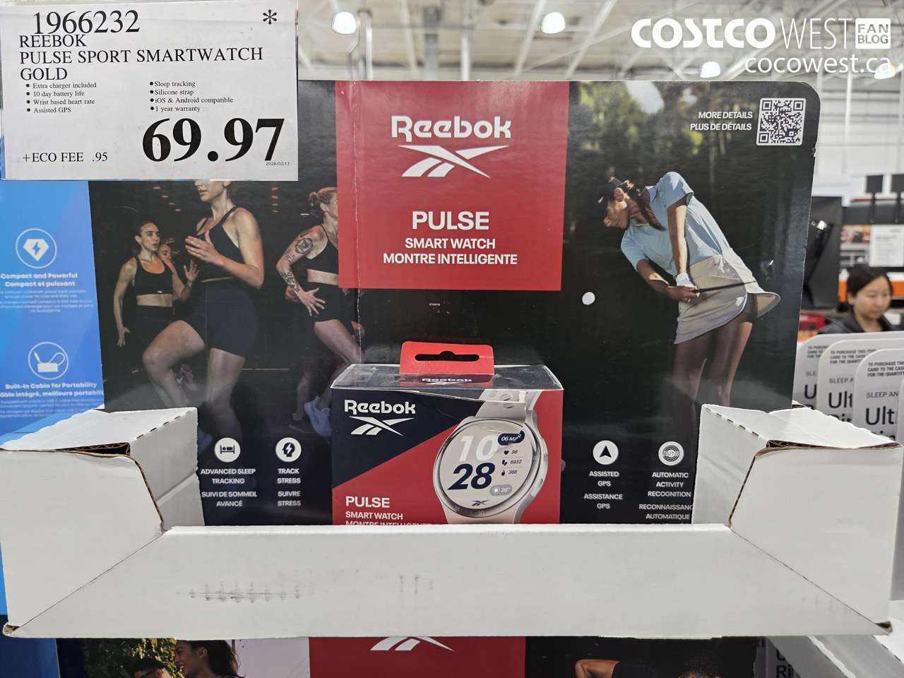 1966232 REEBOK PULSE SPORT SMARTWATCH GOLD $69.97