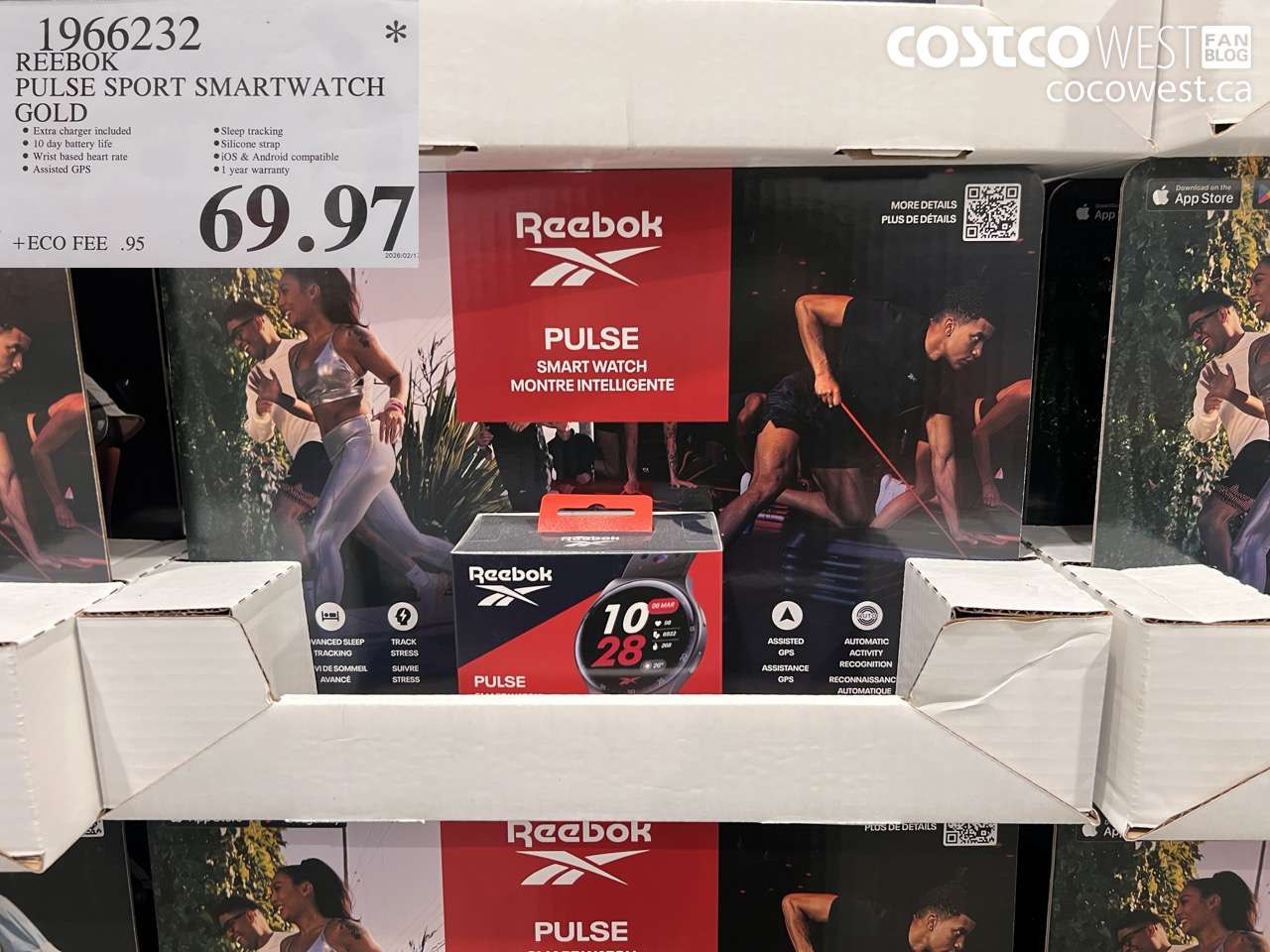 1966232 REEBOK PULSE SPORT SMARTWATCH GOLD $69.97