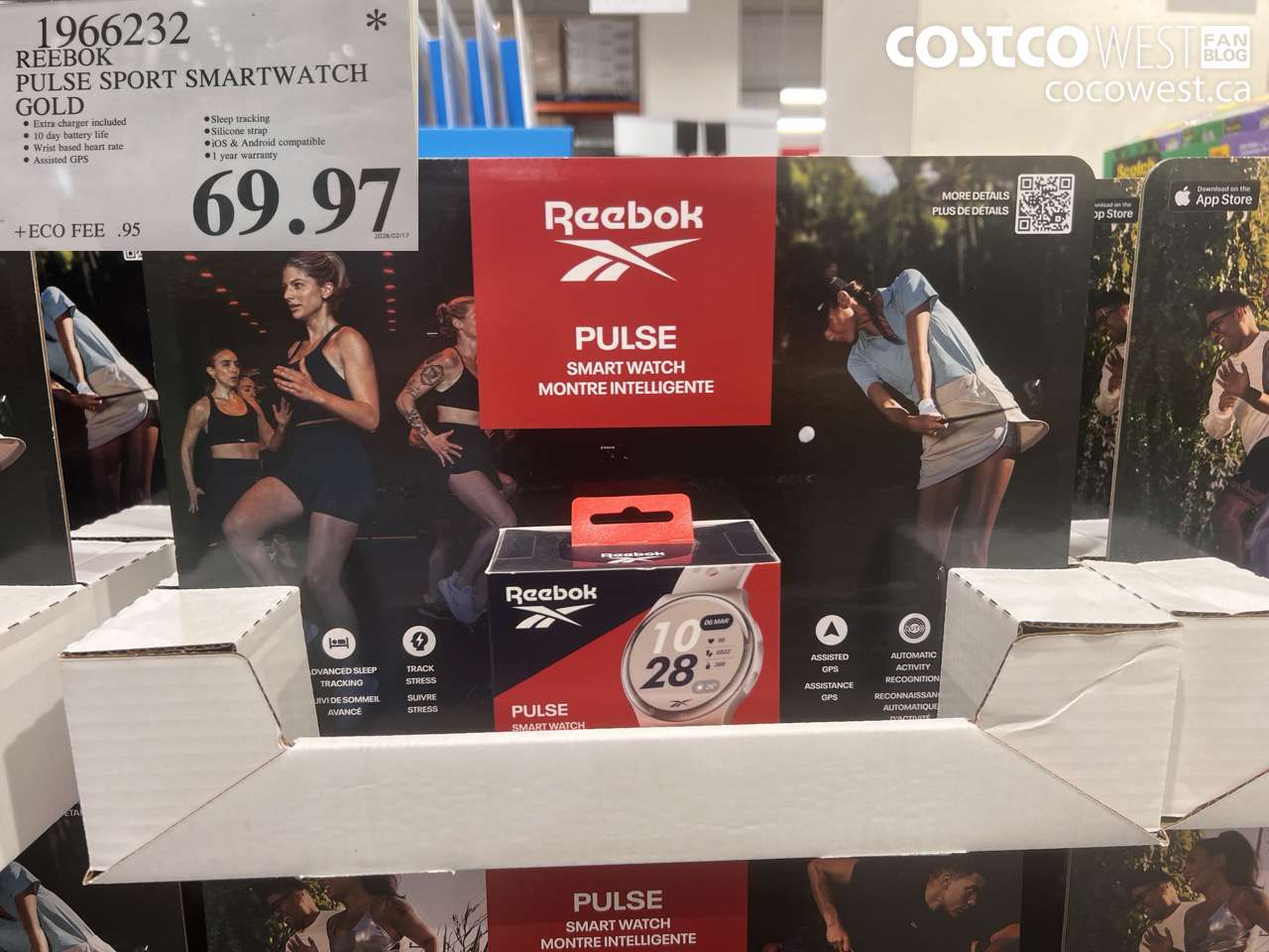 1966232 REEBOK PULSE SPORT SMARTWATCH GOLD $69.97