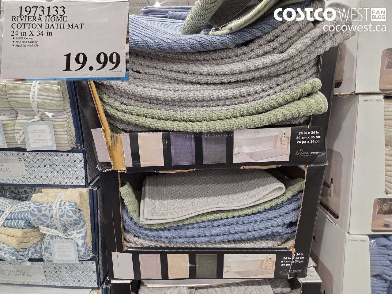 1973133 RIVIERA HOME COTTON BATH MAT 24 IN X 34 IN $19.99