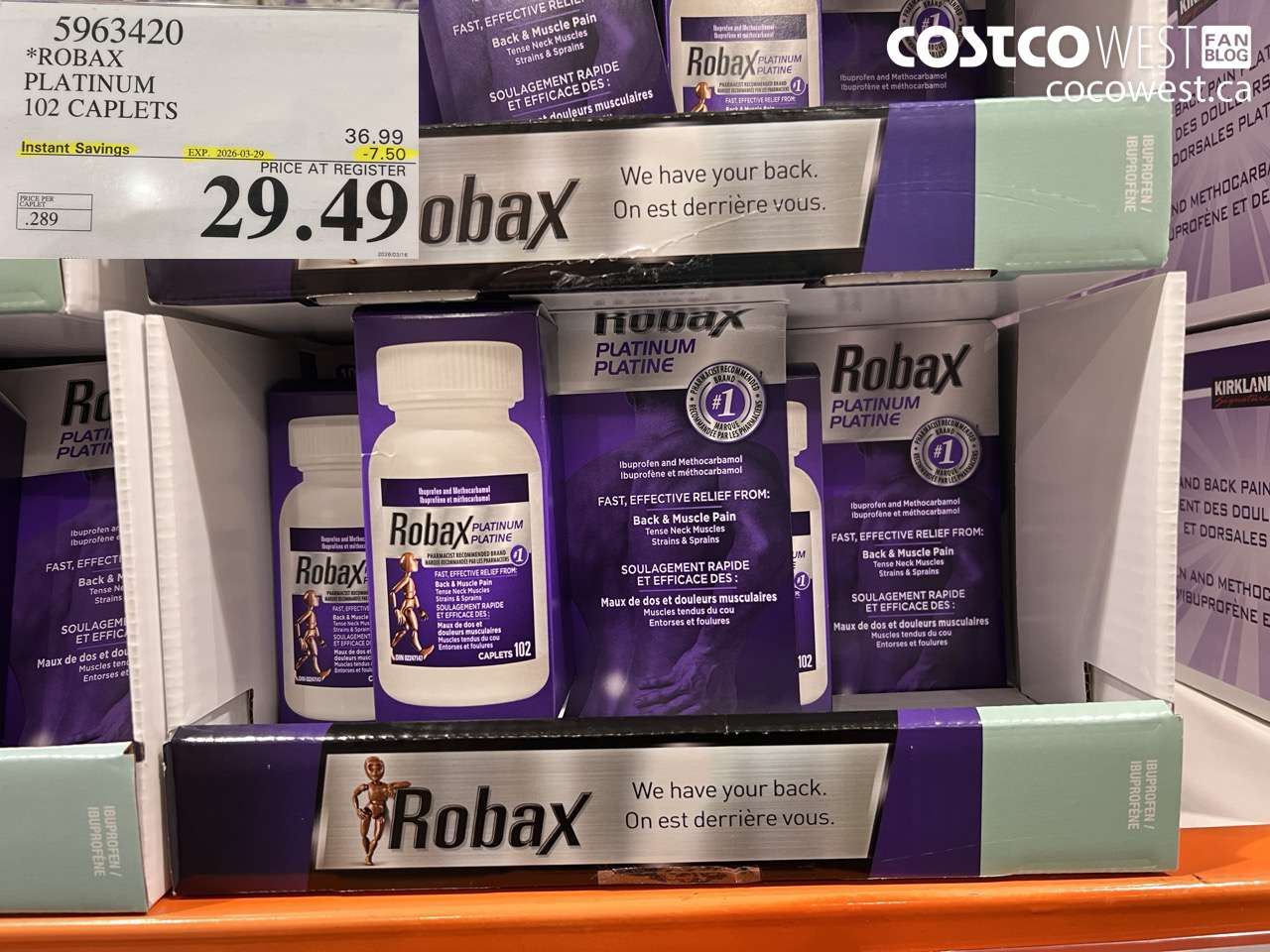 5963420 ROBAX PLATINUM 102 CAPLETS ($7.50 INSTANT SAVINGS EXPIRES ON 2026-03-29) $29.49