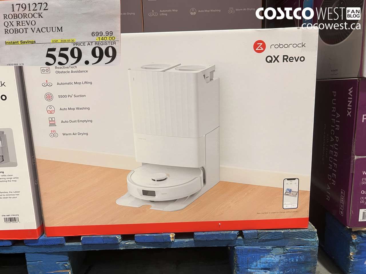 1791272 ROBOROCK QX REVO ROBOT VACUUM ($140.00 INSTANT SAVINGS EXPIRES ON 2026-03-30) $559.99