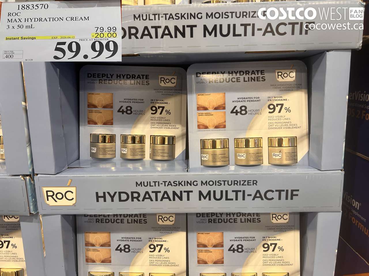 1883570 ROC MAX HYDRATION CREAM 3 X 50 ML ($20.00 INSTANT SAVINGS EXPIRES ON 2026-04-12) $59.99