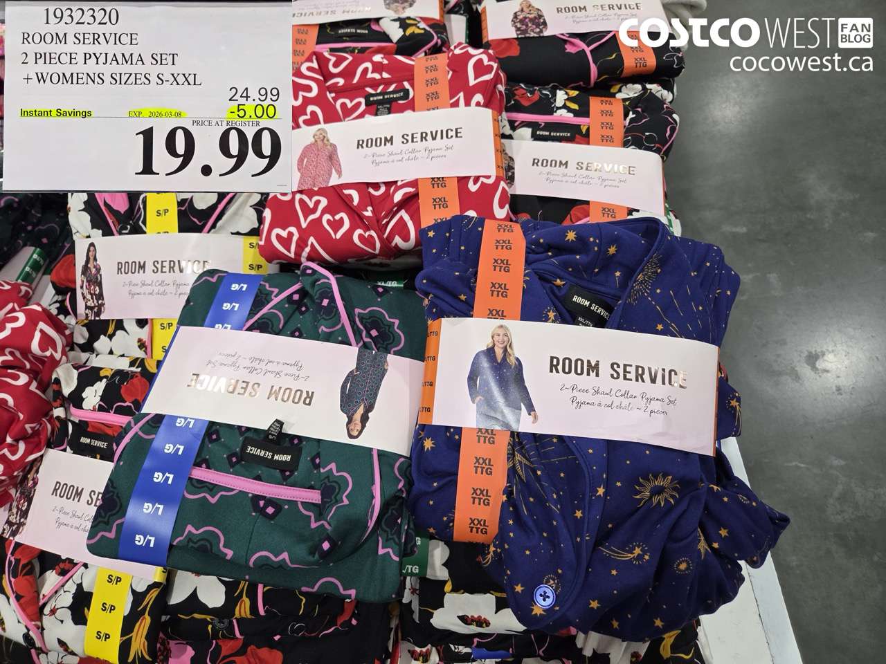 1932320 ROOM SERVICE 2 PIECE PYJAMA SET + WOMENS SIZES S-XXL ($5.00 INSTANT SAVINGS EXPIRES ON 2026-03-08) $19.99