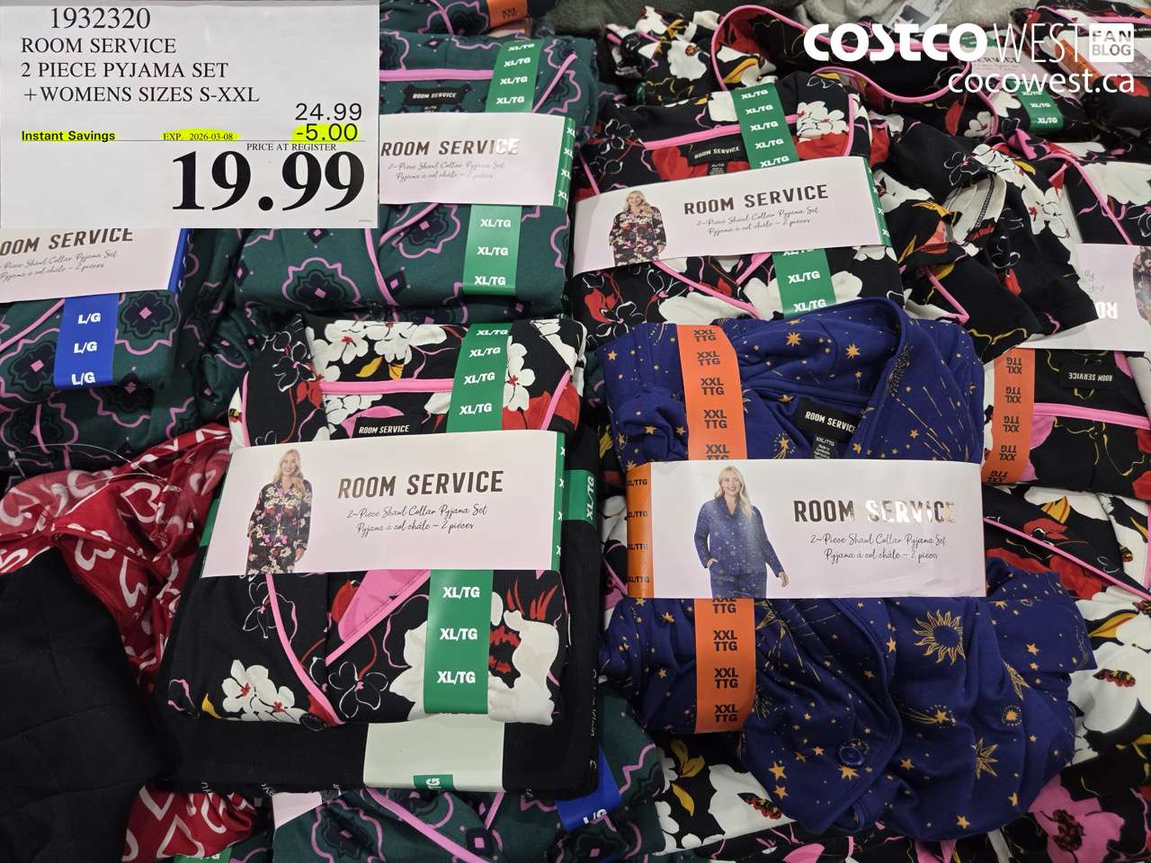 1932320 ROOM SERVICE 2 PIECE PYJAMA SET + WOMENS SIZES S-XXL ($5.00 INSTANT SAVINGS EXPIRES ON 2026-03-08) $19.99