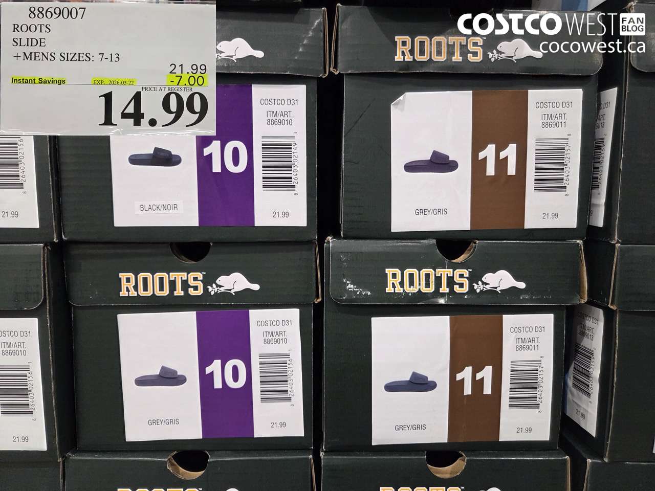 8869007 ROOTS SLIDE MENS SIZES 7-13 ($7.00 INSTANT SAVINGS EXPIRES ON 2026-03-22) $14.99