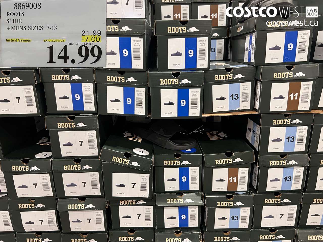 8869008 ROOTS SLIDE MENS SIZES 7-13 ($7.00 INSTANT SAVINGS EXPIRES ON 2026-03-22) $14.99