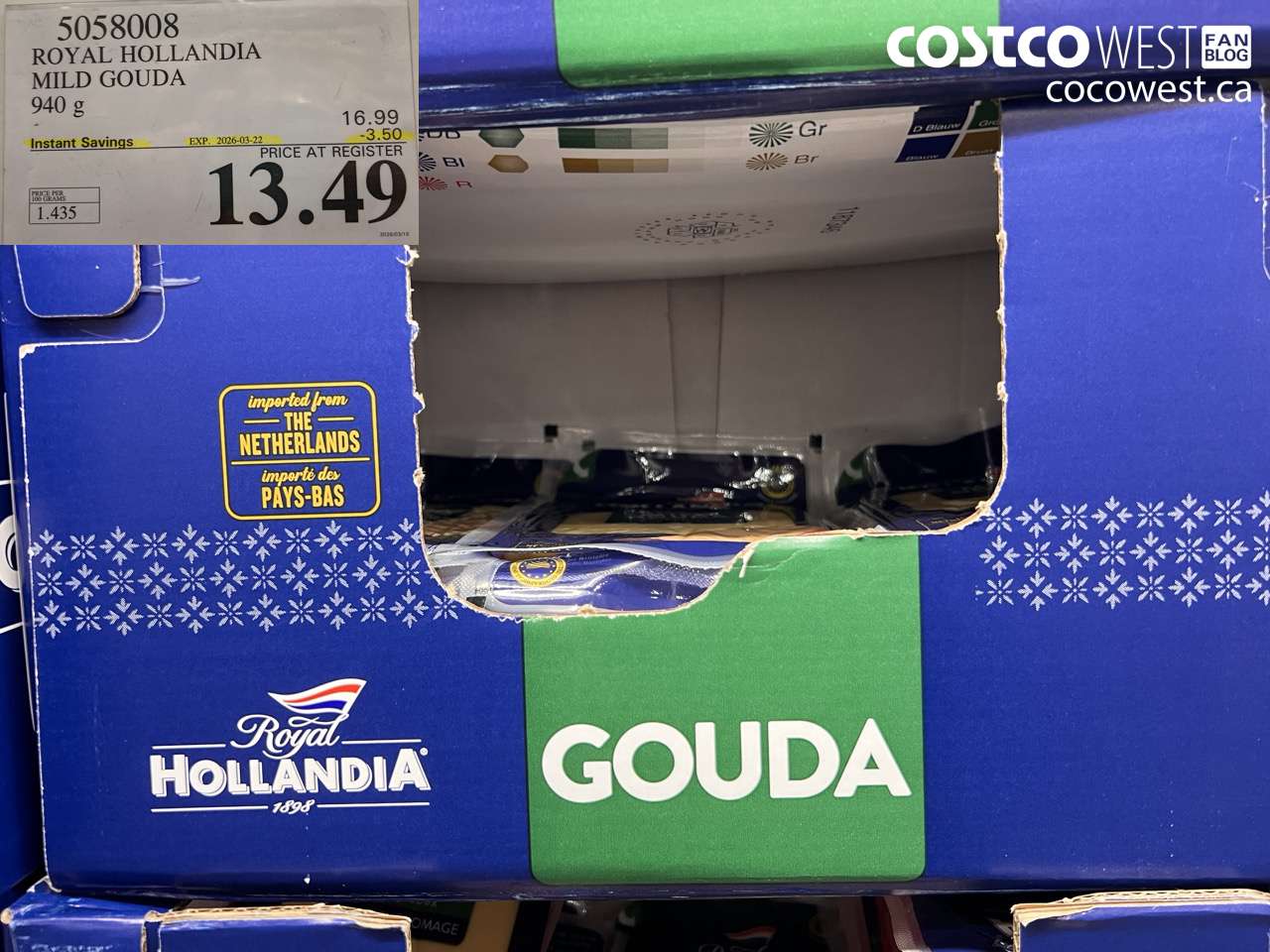 5058008 ROYAL HOLLANDIA MILD GOUDA 940 G ($3.50 INSTANT SAVINGS EXPIRES ON 2026-03-22) $13.49