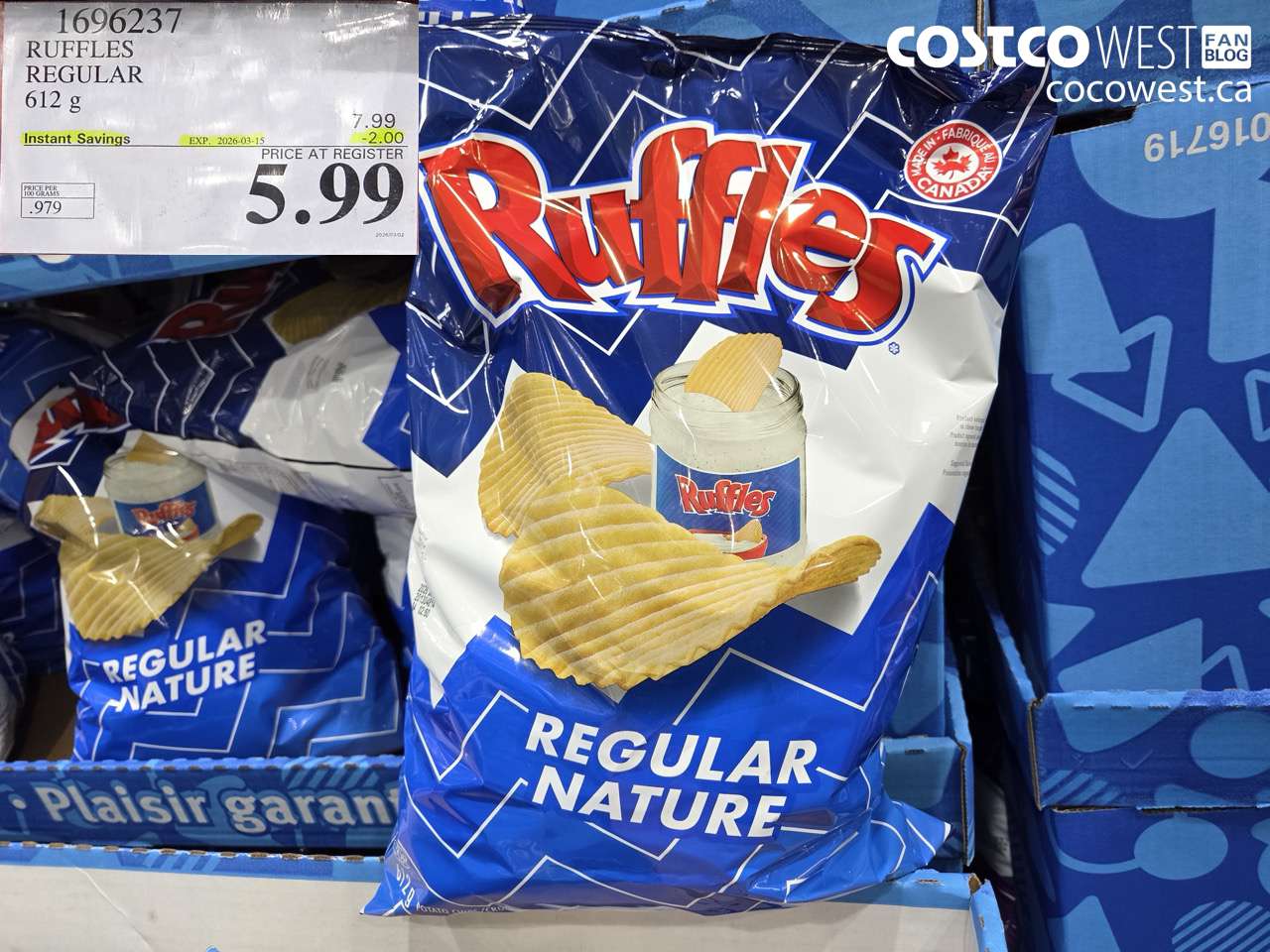 1696237 RUFFLES REGULAR 612 G ($2.00 INSTANT SAVINGS EXPIRES ON 2026-03-15) $5.99