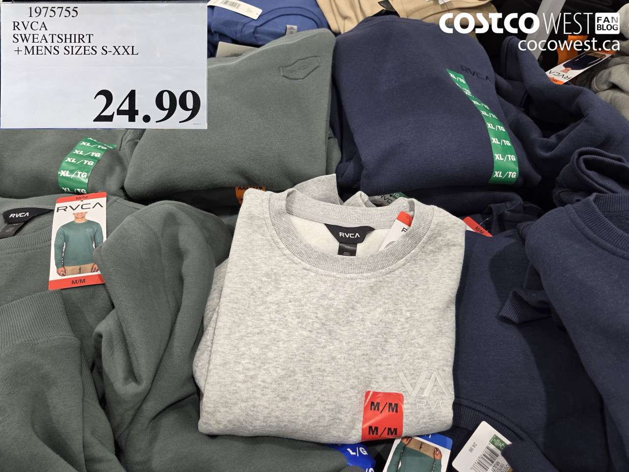 1975755 RVCA SWEATSHIRT + MENS SIZES S-XXL $24.99