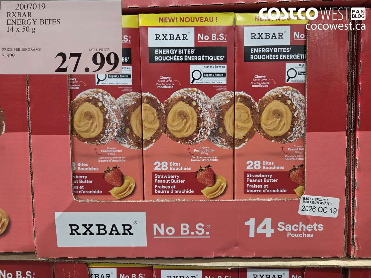 2007019 RXBAR ENERGY BITES 14 X 50 G $27.99