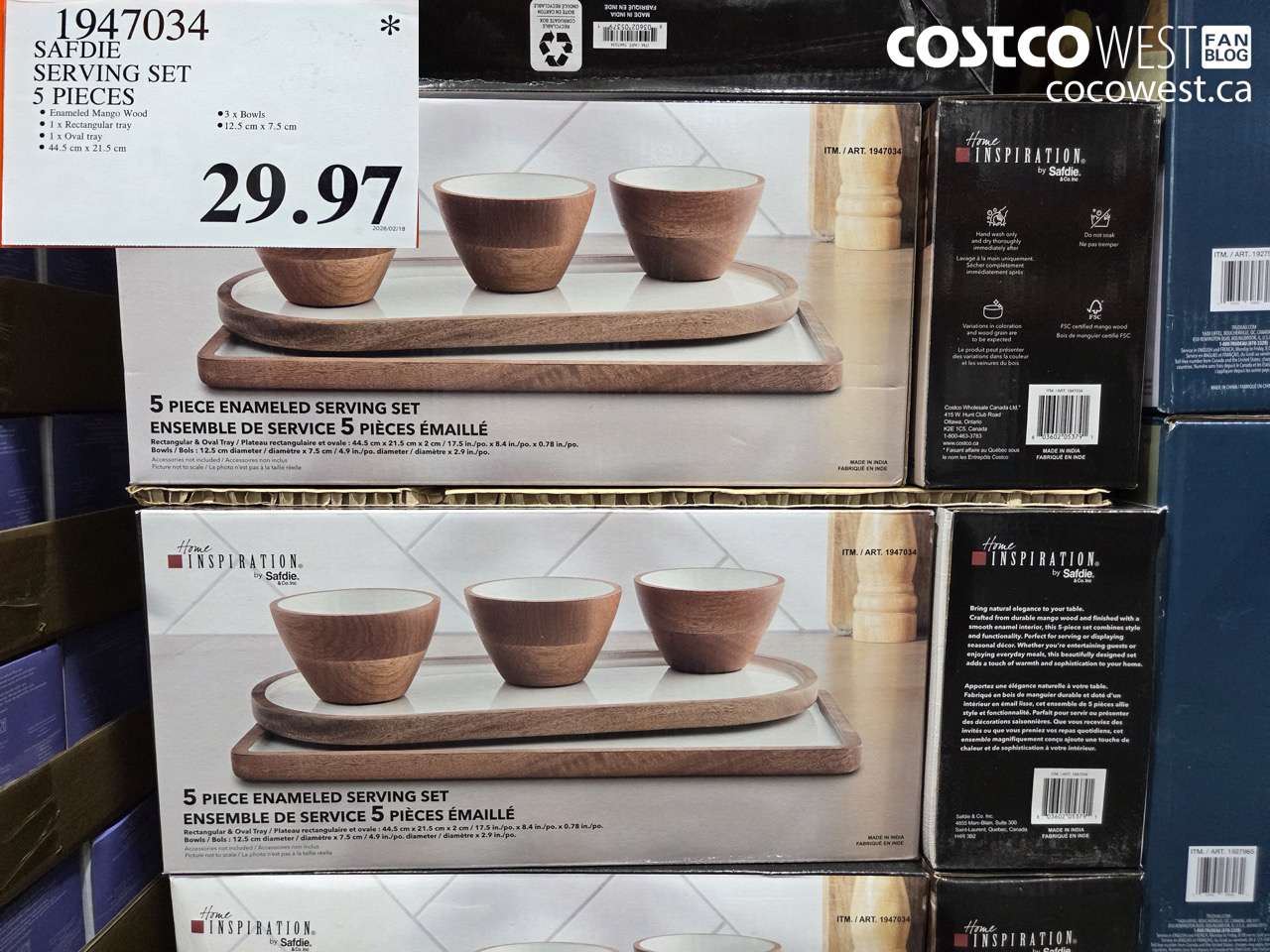 1947034 SAFDIE SERVING SET 5 PIECES $29.97