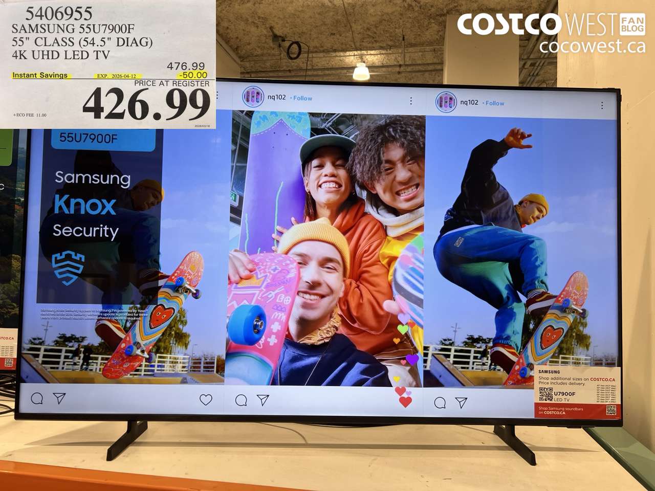 5406955 SAMSUNG 55U7900F 55 CLASS (54.5 DIAG) 4K UHD LED TV ($50.00 INSTANT SAVINGS EXPIRES ON 2026-04-12) $426.99