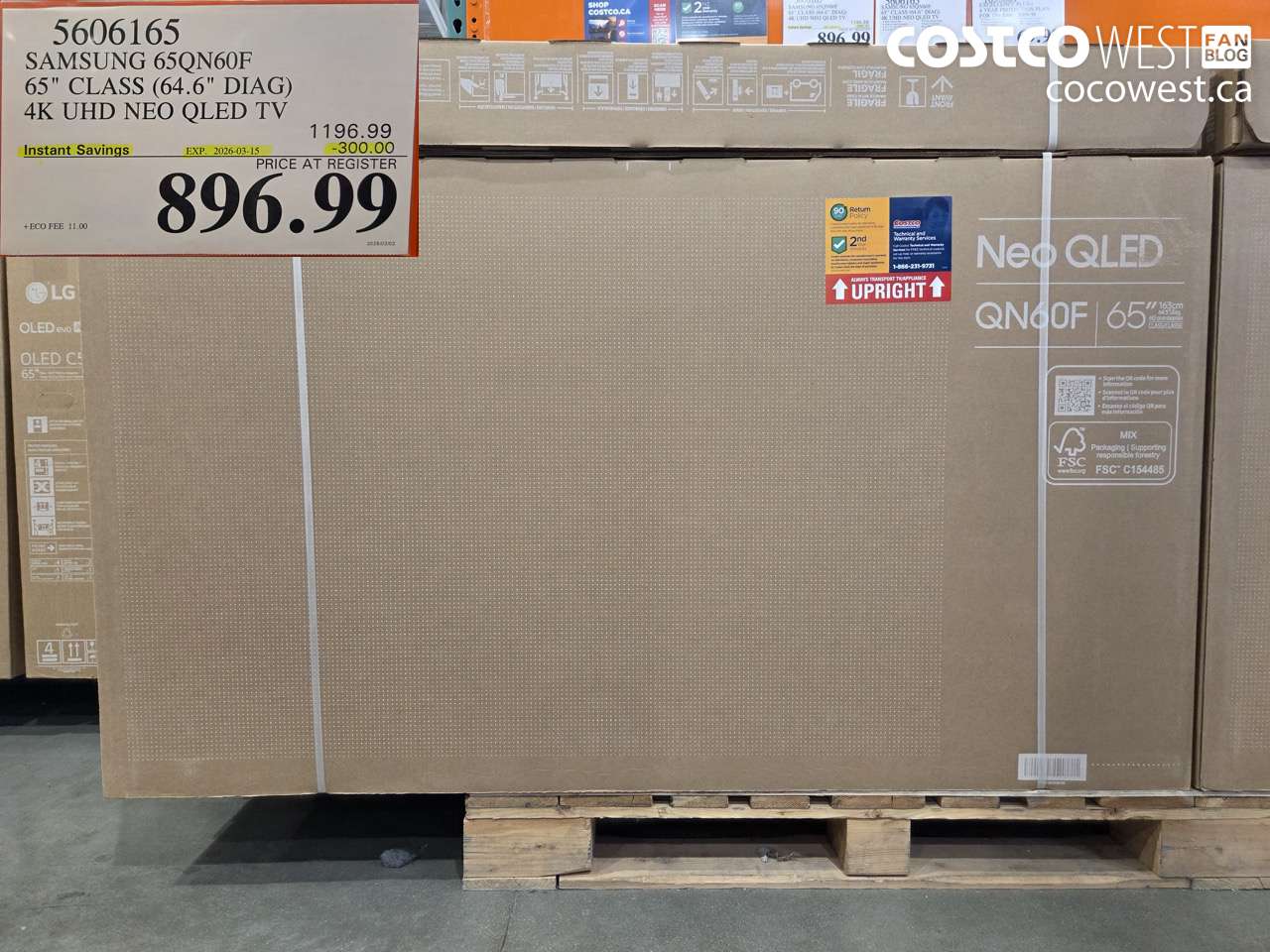 5606165 SAMSUNG 65QN60F 65 CLASS (64.6 DIAG) 4K UHD NEO QLED TV ($300.00 INSTANT SAVINGS EXPIRES ON 2026-03-15) $896.99