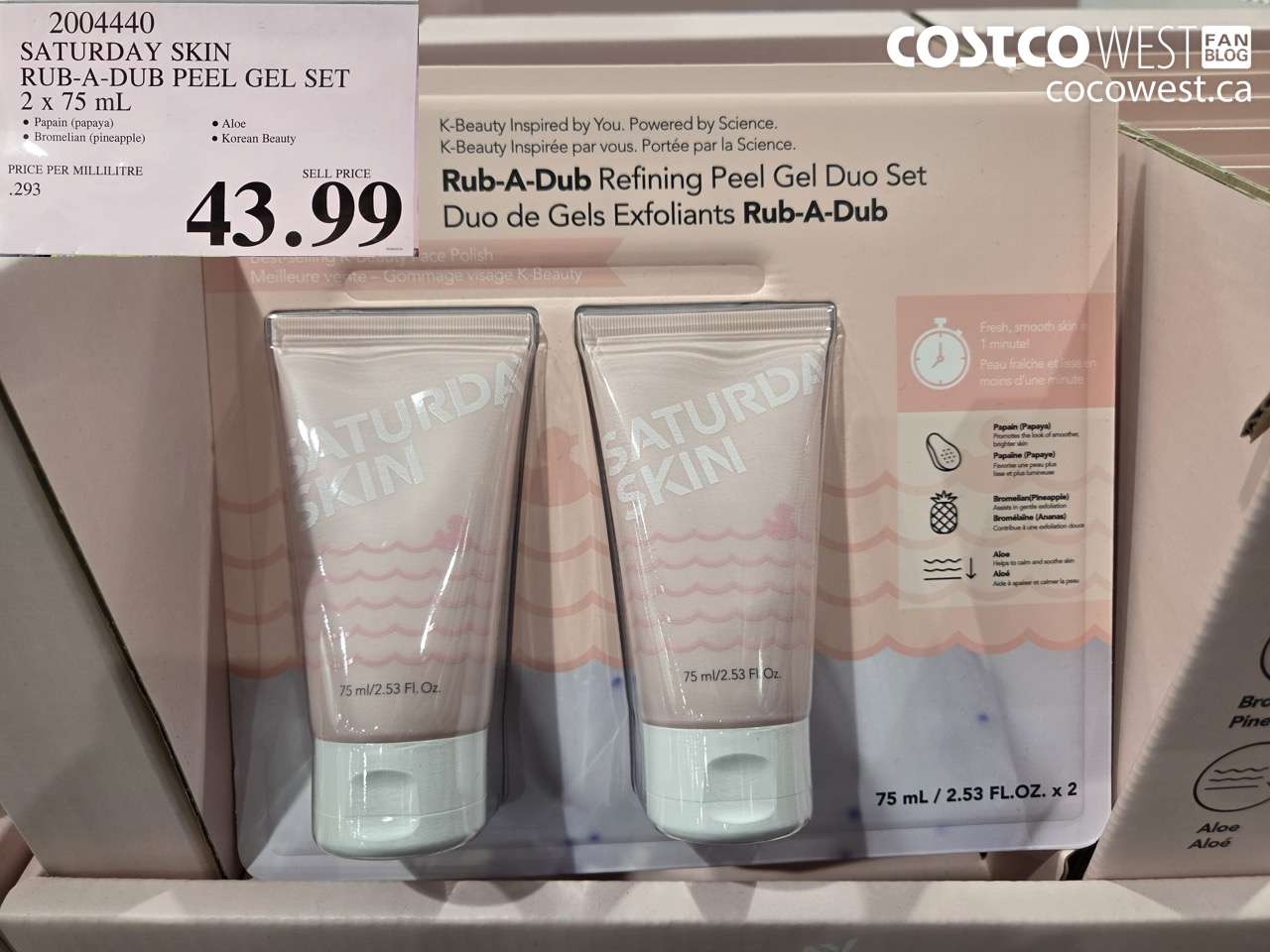 2004440 SATURDAY SKIN RUB-A-DUB PEEL GEL SET 2 X 75 ML $43.99
