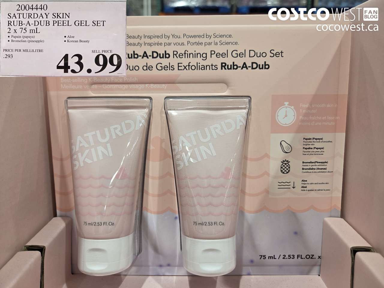 2004440 SATURDAY SKIN RUB-A-DUB PEEL GEL SET 2 X 75 ML $43.99