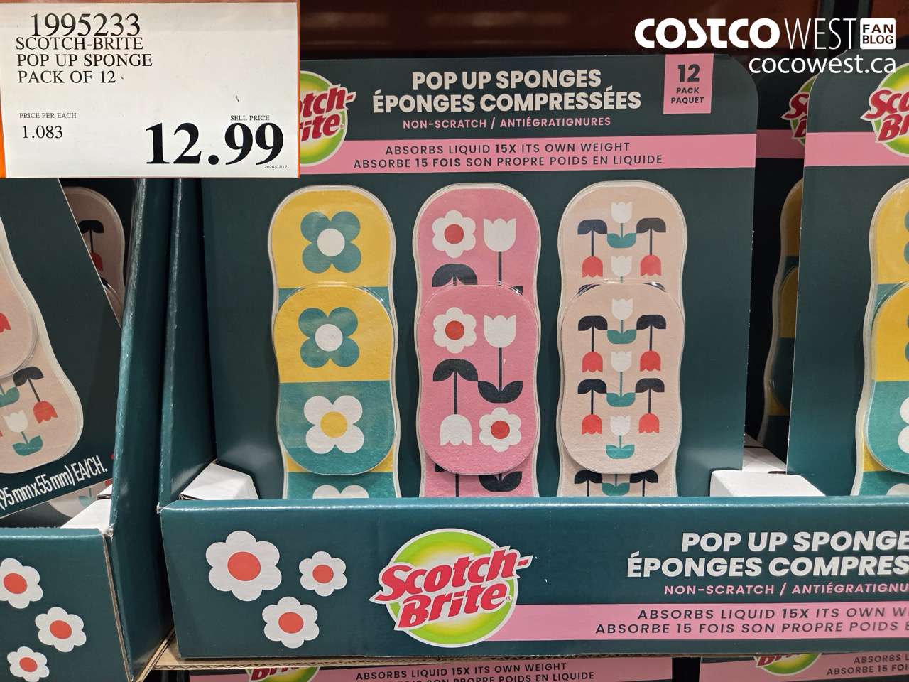 1995233 SCOTCH-BRITE POP UP SPONGE PACK OF 12 $12.99