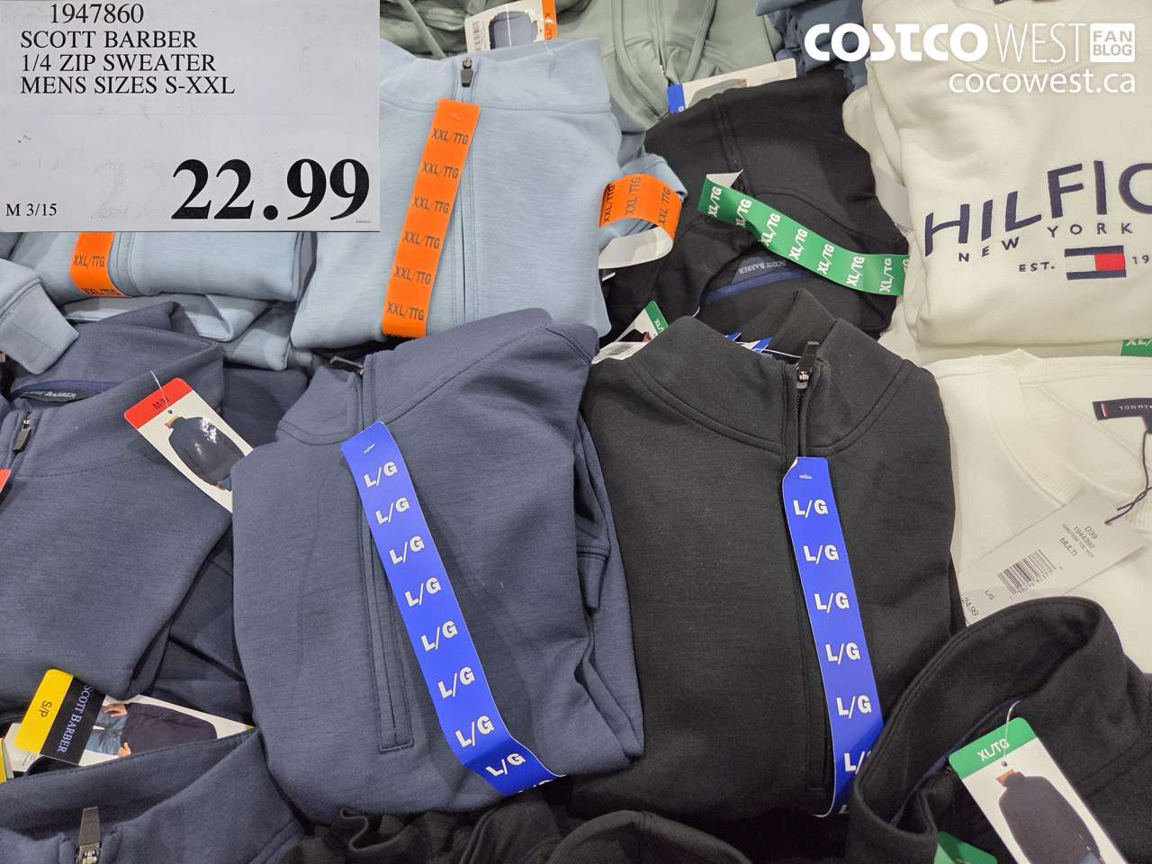 1947860 SCOTT BARBER 1/4 ZIP SWEATER MENS SIZES S-XXL $22.99