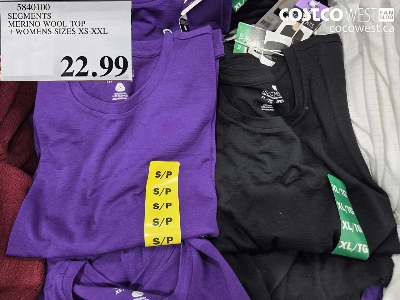 5840100 SEGMENTS MERINO WOOL TOP + WOMENS SIZES XS-XXL $22.99