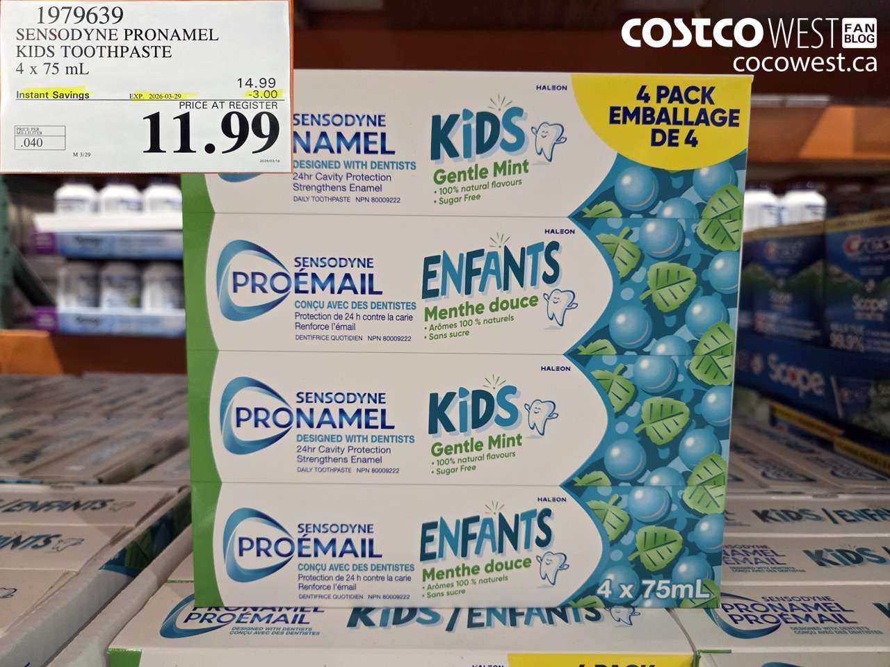 1979639 SENSODYNE PRONAMEL KIDS TOOTHPASTE 4 X 75 ML ($3.00 INSTANT SAVINGS EXPIRES ON 2026-03-29) $11.99