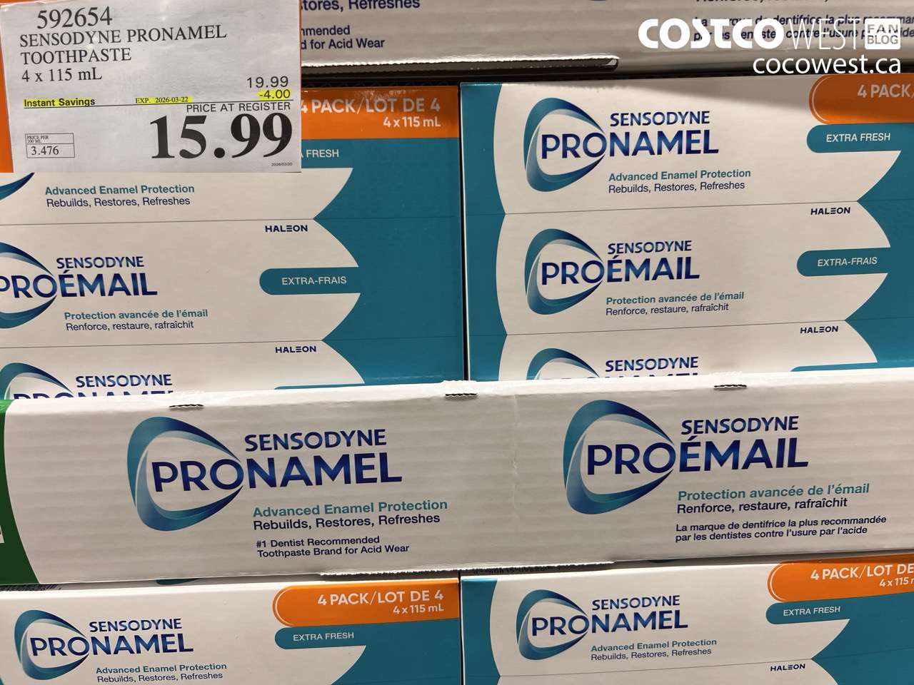 592654 SENSODYNE PRONAMEL TOOTHPASTE 4 X 115 ML ($4.00 INSTANT SAVINGS EXPIRES ON 2026-03-22) $15.99