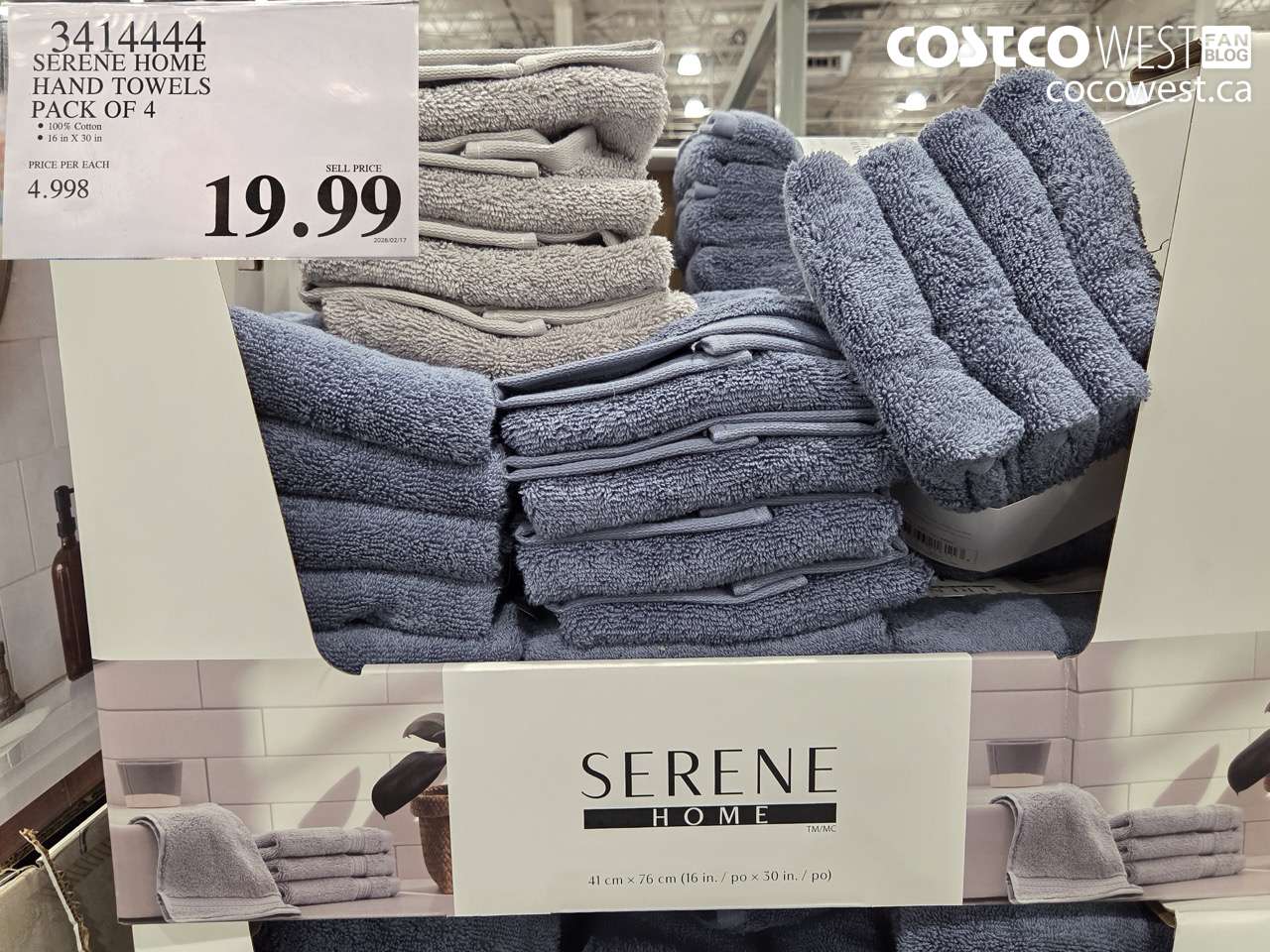 3414444 SERENE HOME HAND TOWELS PACK OF 4 $19.99