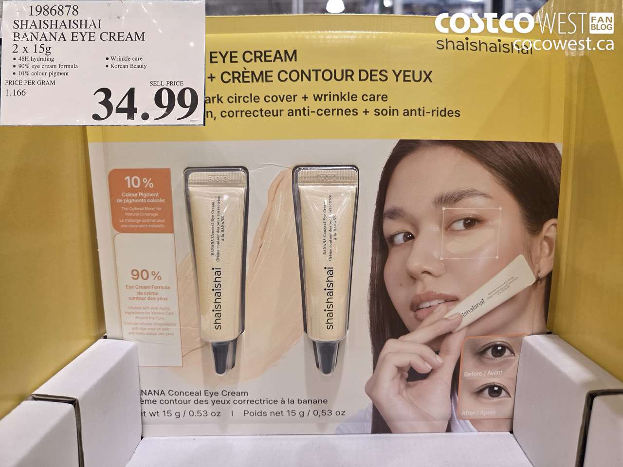 1986878 SHAISHHAISHAI BANANA EYE CREAM 2 X 15G $34.99