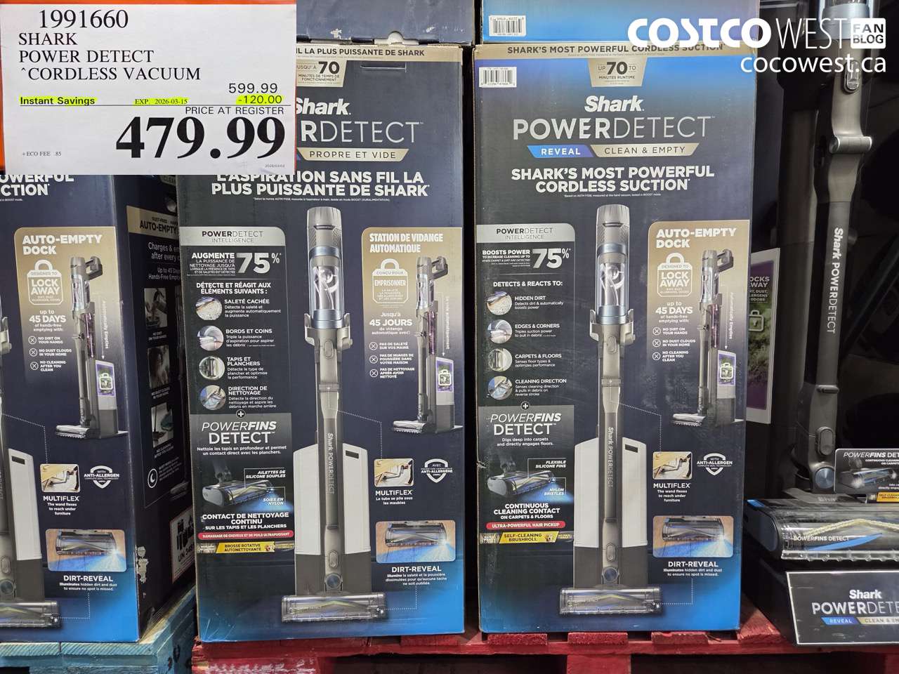 1991660 SHARK POWER DETECT CORDLESS VACUUM ($120.00 INSTANT SAVINGS EXPIRES ON 2026-03-15) $479.99