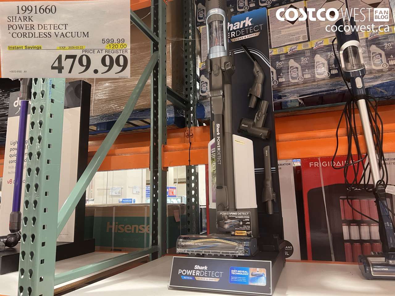 1991660 SHARK POWER DETECT CORDLESS VACUUM ($120.00 INSTANT SAVINGS EXPIRES ON 2026-03-22) $479.99